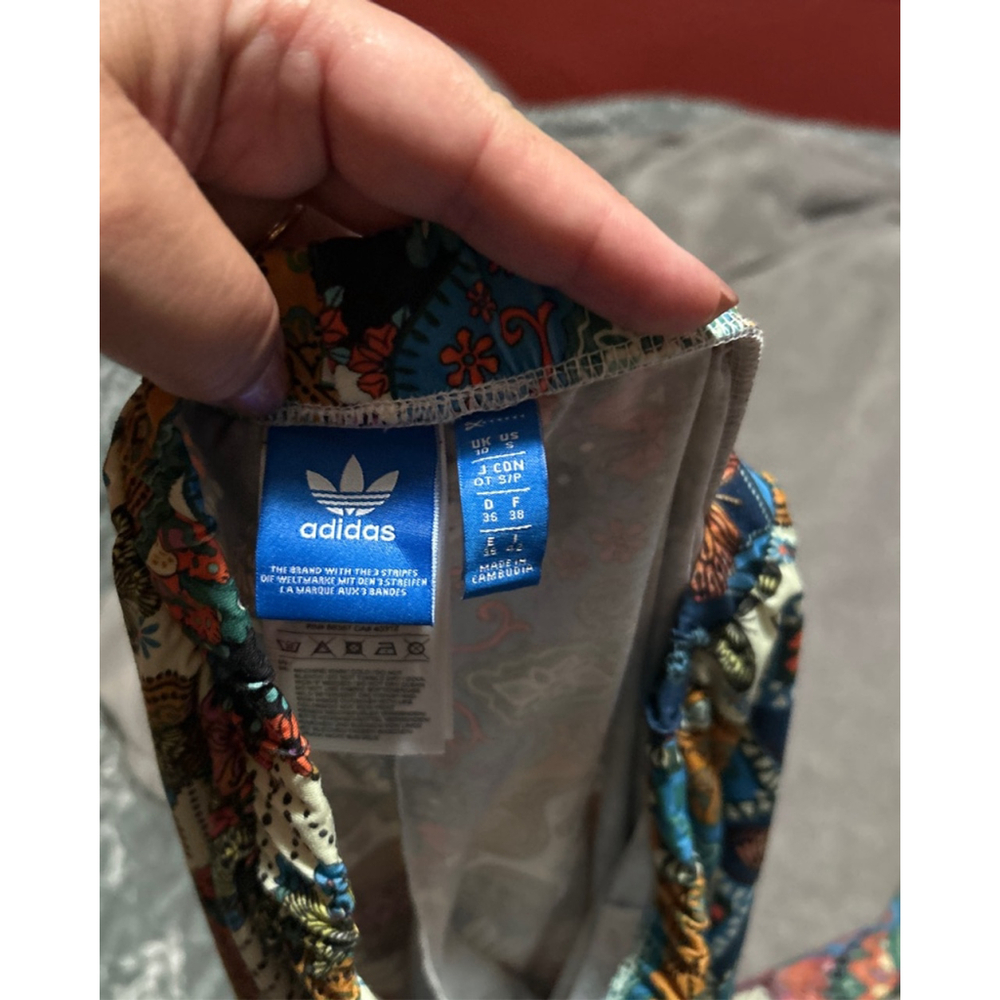 Women's Adidas Leggings S Blue Orange Paisley - Picture 3 of 3
